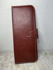 VTG MCM Genuine Leather Travel Tie Case w/ Hanger Made in USA Mens Organizer