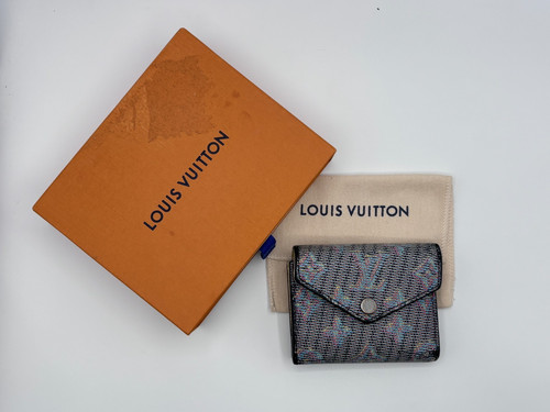 LOUIS VUITTON Portefeuille Zoe Blue Monogram Mini Trifold Wallet Auth  M68665