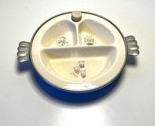 Vintage 1950s Excello baby child ceramic warming dish Three Little Pigs VG-MINT