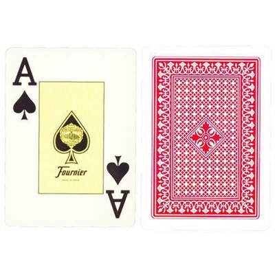 6 Fournier 818 Poker Plastic Coated Playing Cards Decks 3 Red 3
