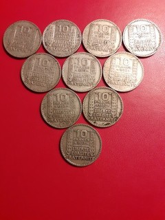 France lot de 10 pièces de 10 Francs TURIN en Argent