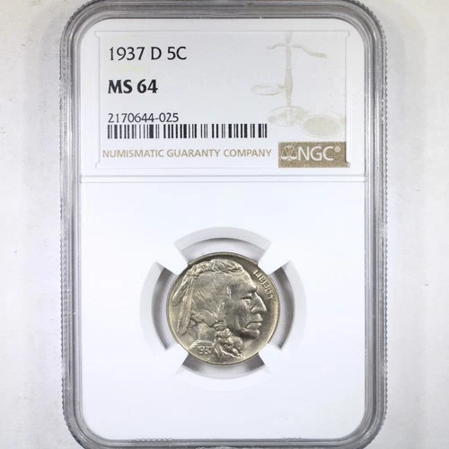 1937-D 5C NGC MS64 - Buffalo Nickel