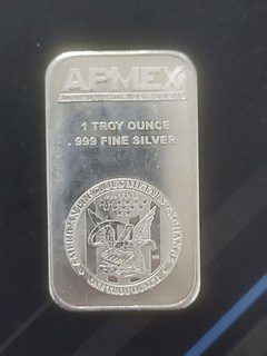 APMEX One Troy Ounce 1 oz Silver Bar .999 Fine