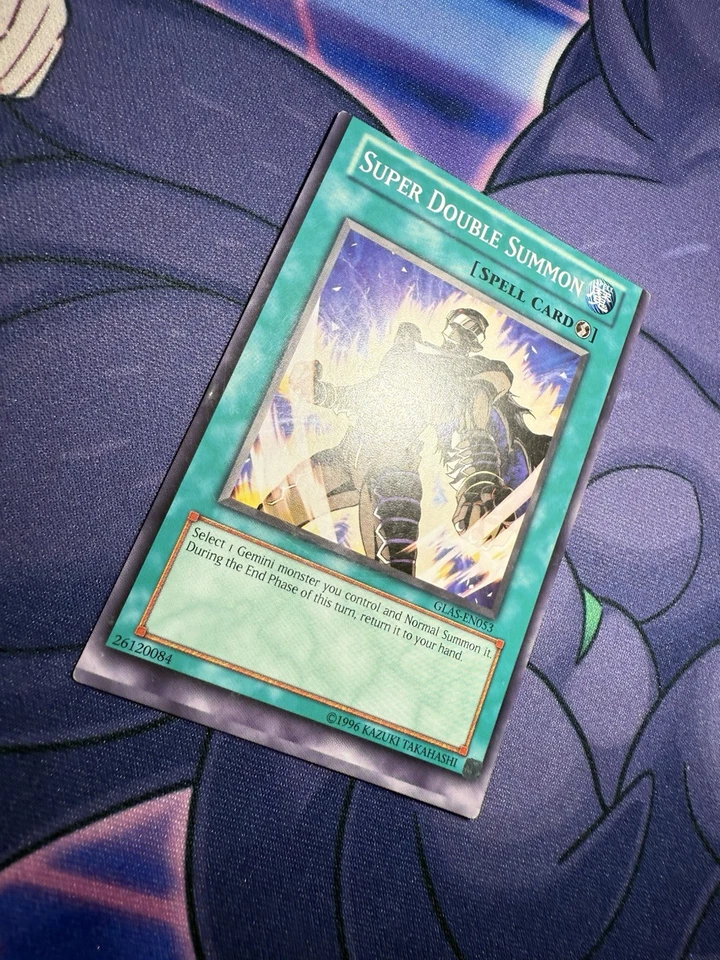 Yu-Gi-Oh Super Double Summon Unlimited Common Light Played MISCUT Misprint - Image 2 of 4