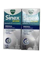 LOT OF 2 Vicks Sinex Severe Nasal Decongestant Original 0.5 Oz Sinex EXP 01/2025