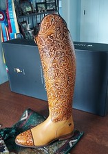 DeNiro of Italy Customized Tall Riding Boots; US 8.5-9; Embossed Shaft; Med Tall