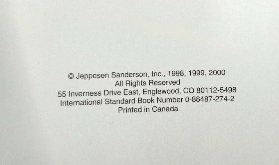 Instrumento Jeppesen Sanderson manual comercial encuadernado duro edición 2000 Foto 2 de 3