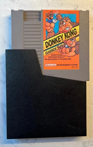 Donkey Kong Classics (Nintendo NES, 1988) TESTED w/ Dust Cover Donkey Kong Jr.