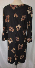Tommy Hilfiger knit dress 14 bell sleeve black earthy Floral designer boho work