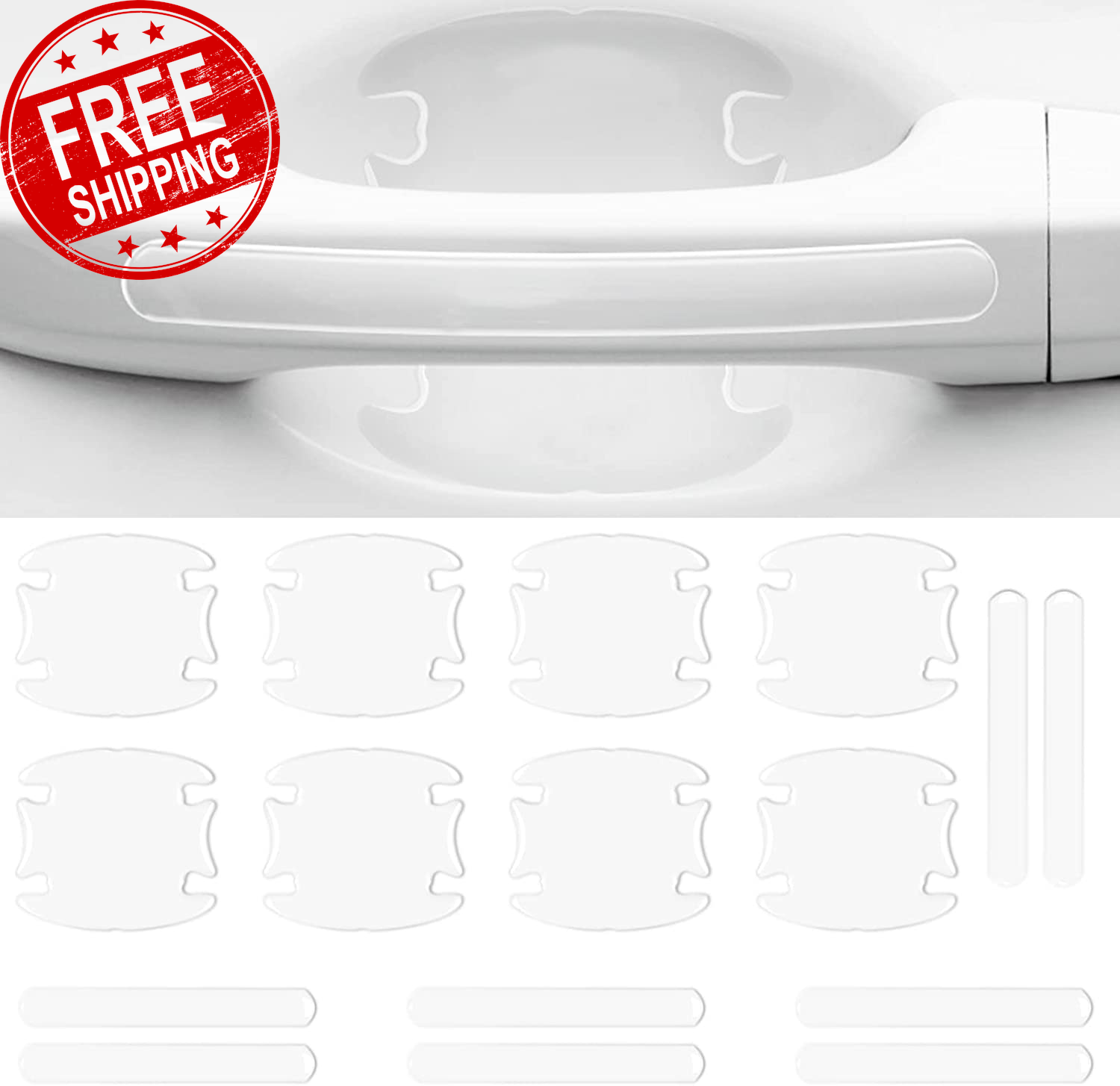 16 PCS Car Door Handle Protector Stickers Universal Transparent Car