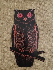 U Choose Vintage Inspired Black Brown Owl Halloween Cardstock Decoration