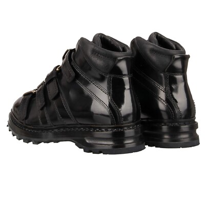 DOLCE & GABBANA Runway Buckle Leather Boots Shoes CORTINA Black | eBay