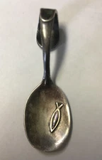 Vintage Souvenir Spoon US Collectible Abalone Baby Spoon 3.5”