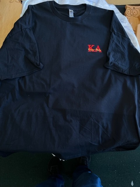 Kappa Alpha Order Black T Shirt w/Embroidered Letters sz Large