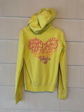 PINK Victoria's Secret Sz XS Love Pink 1986 Hoodie Kangaroo Pocket Yellow/Green