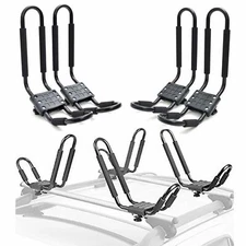 2 Pair Canoe Boat Kayak Roof Rack Car SUV Truck Top Mount Carrier J Cross Bar