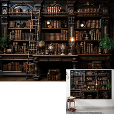Bookshelf Backdrop Retro Office Library Photography Backdrops Photo Props