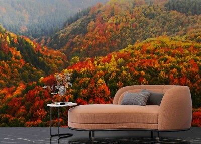 3D Mountain Forest Autumn Landscape Self-adhesive Removable Wallpaper Murals 2