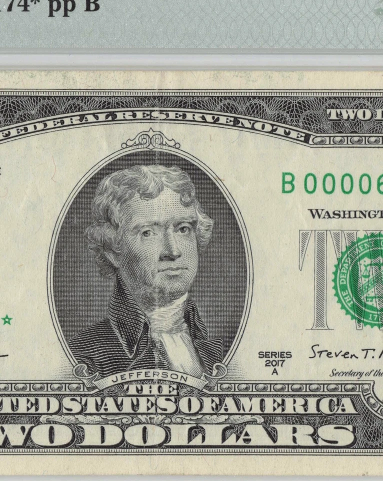 32K 2017A Sheet Star Note $2 Two$ Bill PMG B00006174* Kaprekar Constant 6174 - Image 2 of 4