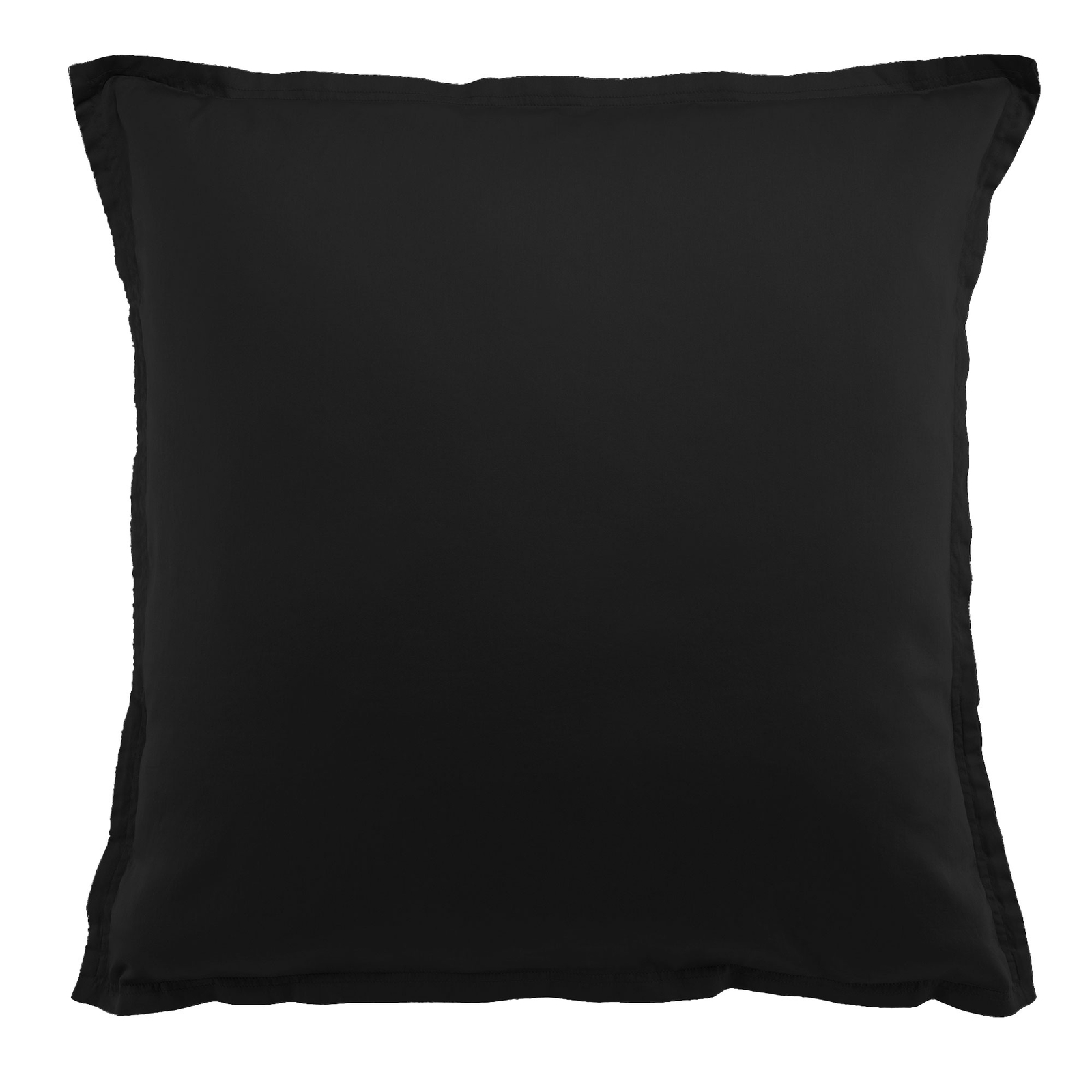 Taie d'oreiller 65x65 cm satin de coton noir pour lit moderne