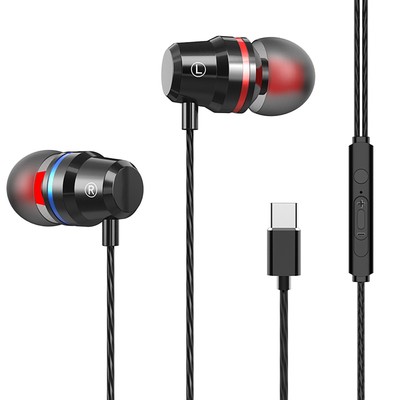 Type C High Quality Stereo InEar Microphone Wired Headphones For Phone PC