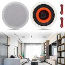 Herdio 6.5 Inch In Wall Ceiling Speakers 2 Way Home Theater Flush Mount Pair