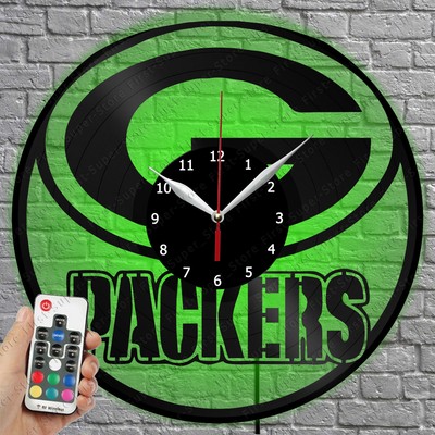 LED Clock Green Bay Packers Vinyl Record Wall Clock Led Light Wall Clock 3152