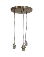 Style Selections 3-Light Brushed Nickel Transitional Cylinder Pendant Light