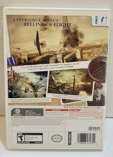 Blazing Angels: Squadrons of WWII (Nintendo Wii, 2007) Complete - Picture 2 of 3