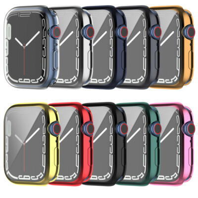 Hülle für Apple Watch Series 7 8 9 41mm 45mm TPU Full Screen Schutz GEL Cover