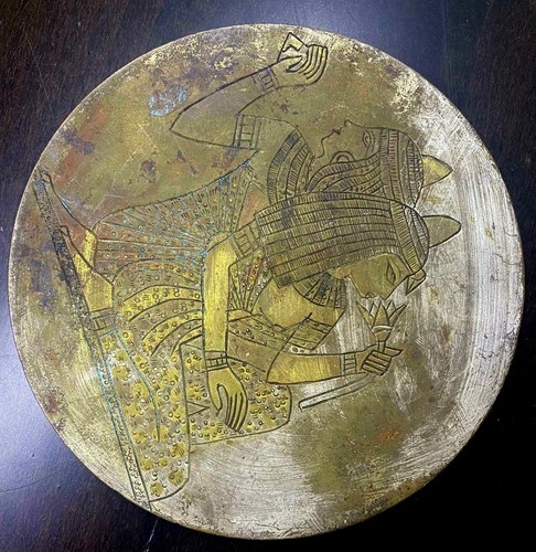 Antiques Pharaonic Queen Egyptian Hand Crafted Wall Hanging Plate Copper Rare    - Picture 8 of 8