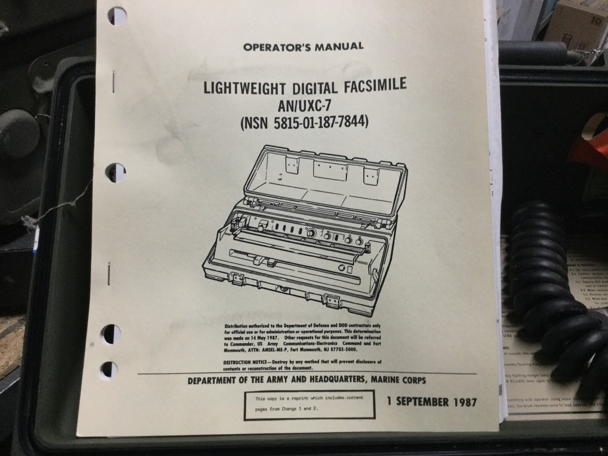 Military Radio Rugedized Digital Fax Machine An/uxc-7 Unissued