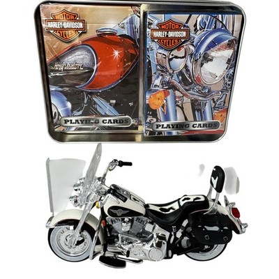 Harley-Davidson Die-Cast Replica Motorcycle Maisto & Playing Cards Collectible