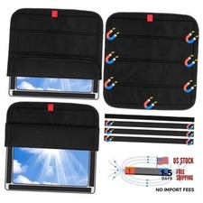 2 Pcs RV Door Window Shade Cover - 16.25"L x 16.25"W 2 Pack Black Magnetic
