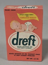 Sealed DREFT Baby Laundry Detergent 3.2 OZ Box Vintage Prop Full Unopened USA