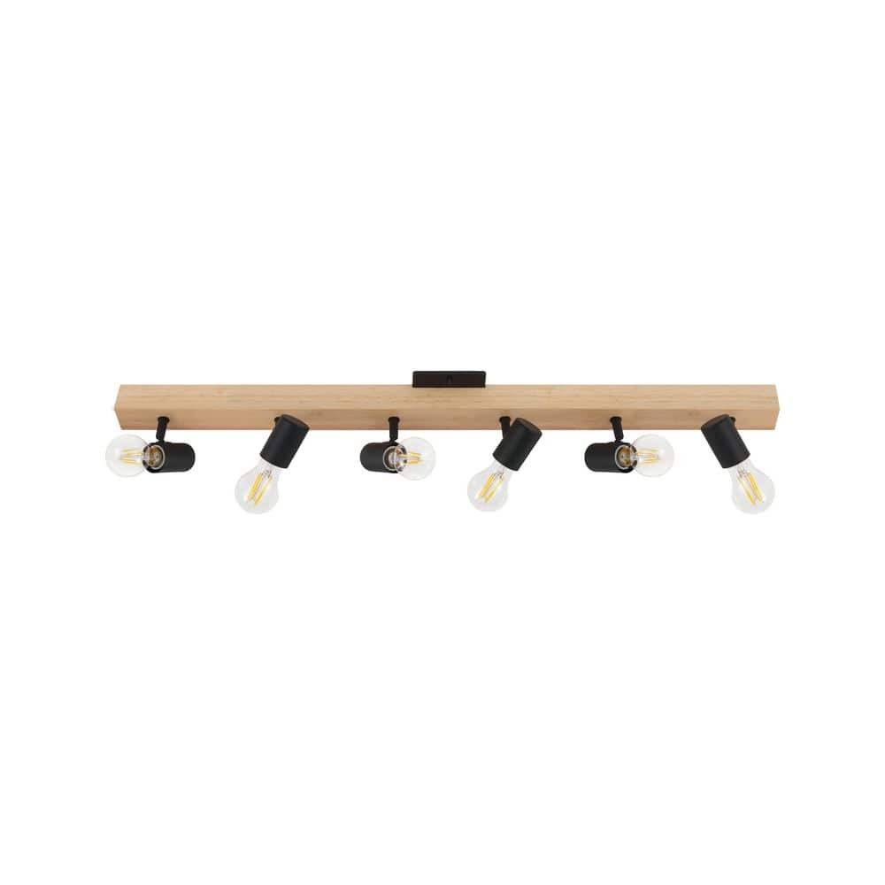 Eglo Kingswood 37.80 in. Wood/Black Incandescent Track Lighting Kit