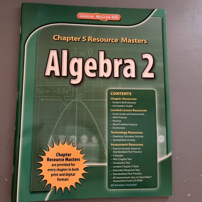 Algebra 2 Chapter 5 Homework Practice Workbook by McGraw Hill...