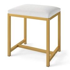 Vanity Stool Small Makeup Chair with Soft Padded Cushion - Gold