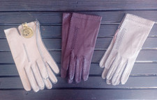 Deerskin Gloves LOT of 3 size 7 and 7.5 women's