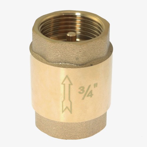 Brass Pipe Check Valve DN20 Lightweight 3/4 inch Water Straight Through Sprin...