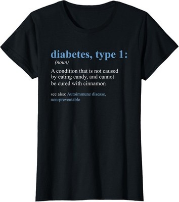 Funny Sarcasm T1D Diabetes Definition Awareness Ladies' Crewneck T-Shirt