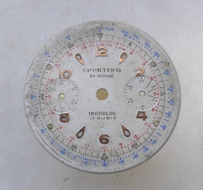 ORIGINAL CHRONOGRAPH ZIFFERBLATT FÜR UHRWERK KALIBER VALJOUX 23 30,57 MM