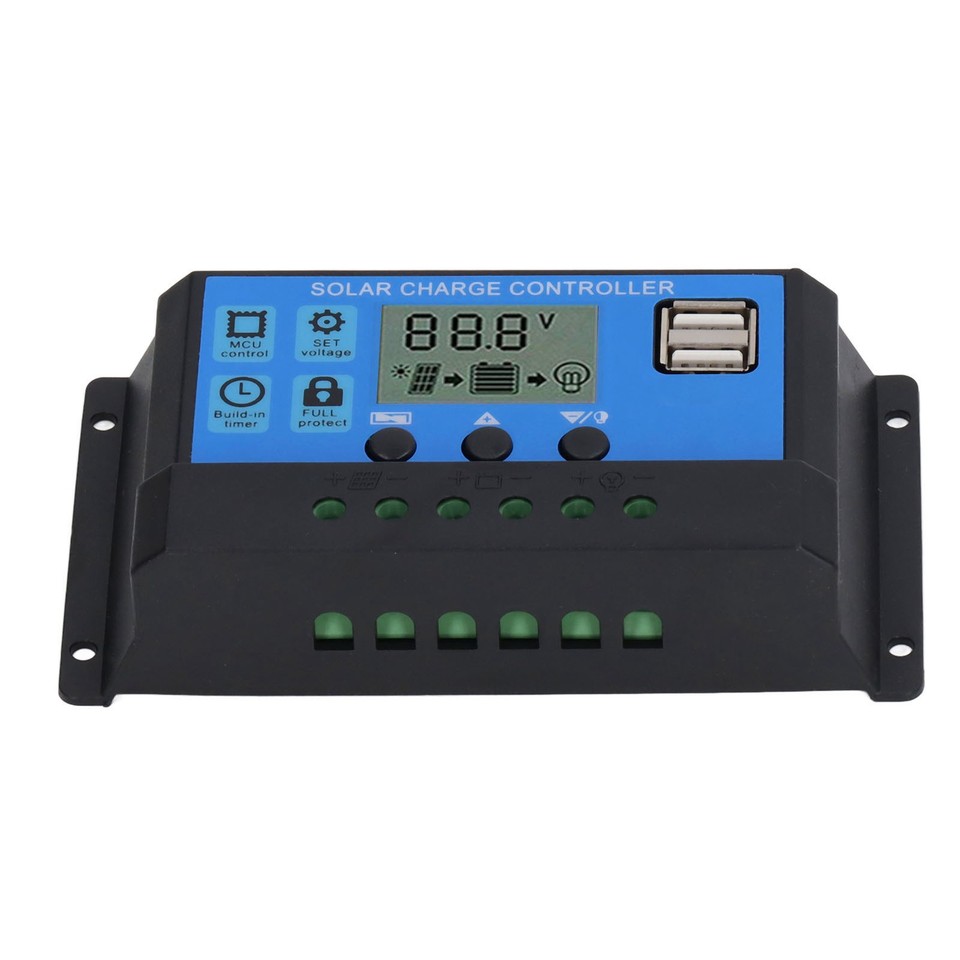 100A 12V 24V Solar Panel Controller PWM Photovoltaic Regulator LCD ...