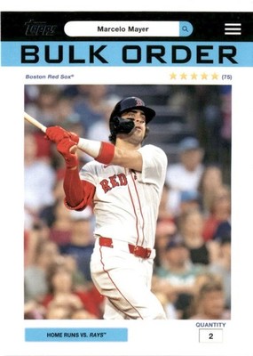 2026 Topps Flagship Bulk Order Marcelo Mayer BO-9 Red Sox Insert