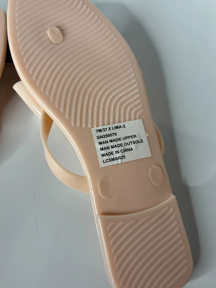 NUEVO CON ETIQUETAS BCBGeneration Lima Sandalia Lazo Jalea Rosa Claro Brillante Chanclas Tanga 7 Foto 4 de 4