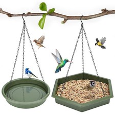 Hanging Bird Bath and Feeder Tray for Outdoor Garden Decoration