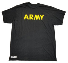 US Military Army Physical Fitness Uniform Short Sleeve Shirt Black Large EXC