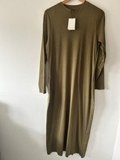 Nobody's Child Dress 4 ribbed Jersey Green Column Plain Minimalist 31 Bust Olive