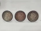 Lot of 3 1879 1887 1879 S O  Morgan Silver Dollar 90% Silver FREE SHIPPING