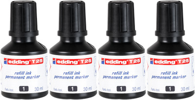 4x edding T 25 Permanentmarker Nachfülltinte schwarz 30 ml